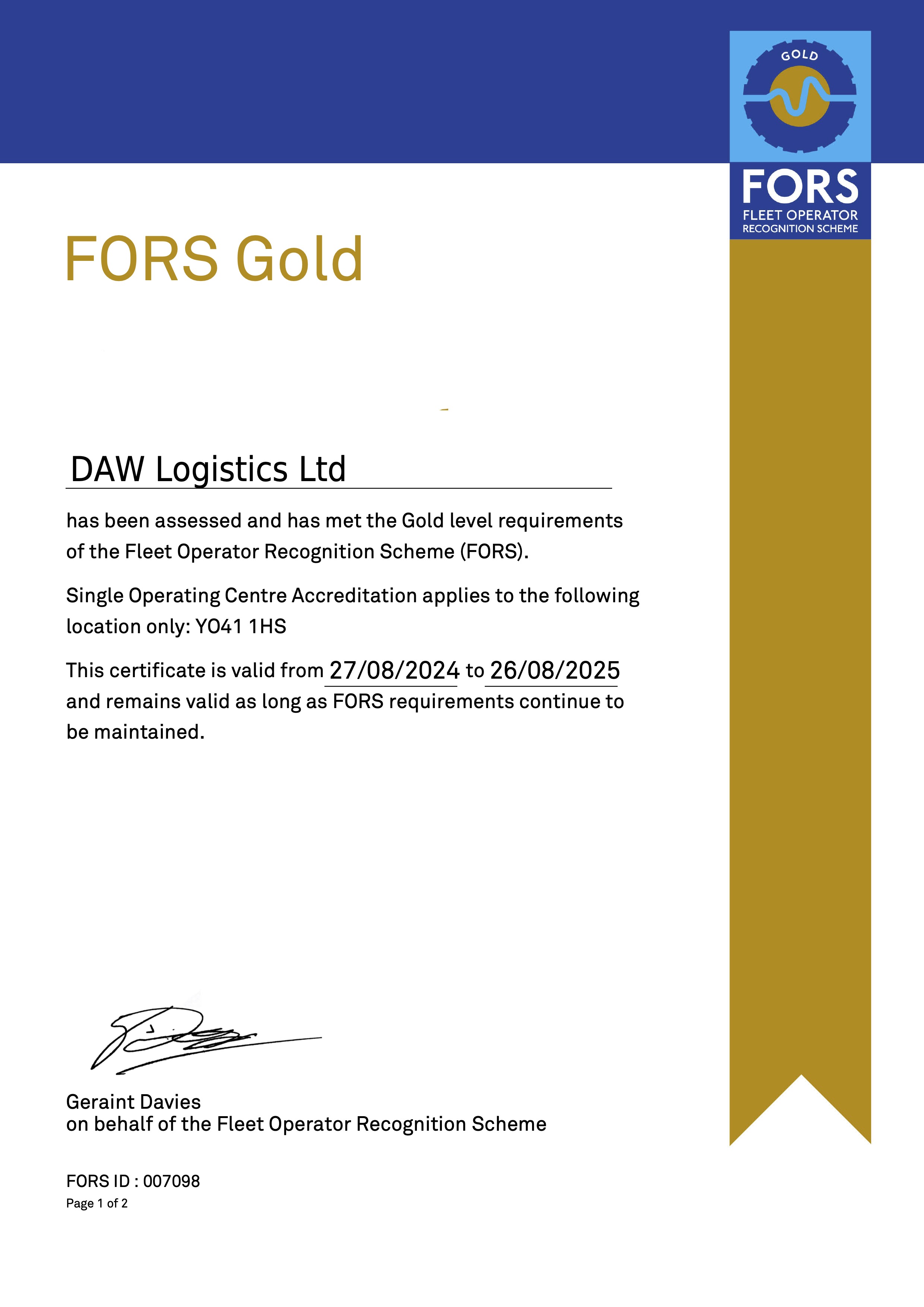 DAW Logistics Ltd